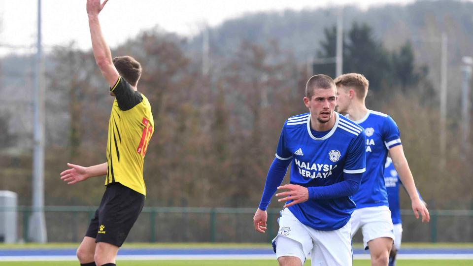 Max Watters after scoring his second against Watford...
