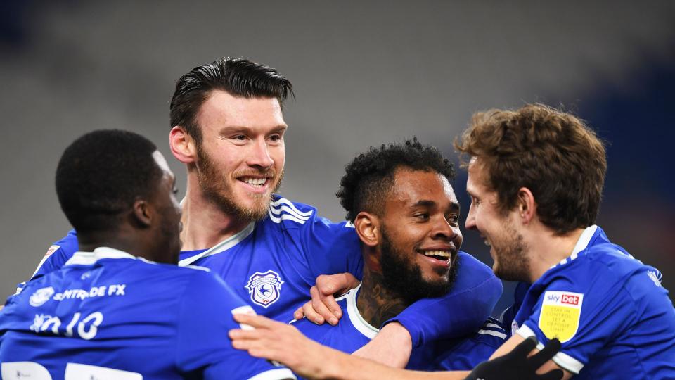 The Bluebirds celebrate at CCS...