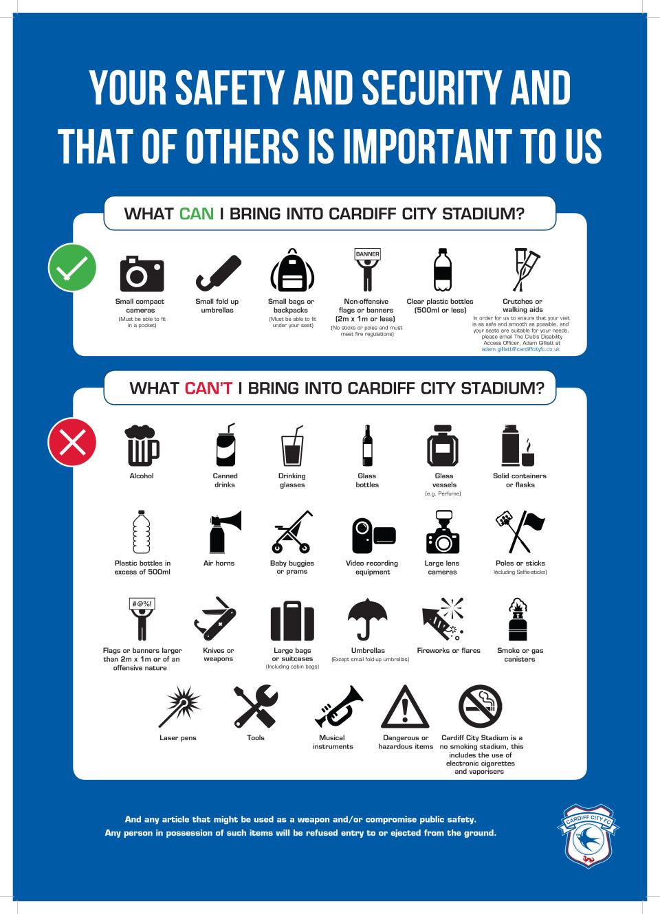 Prohibited items list