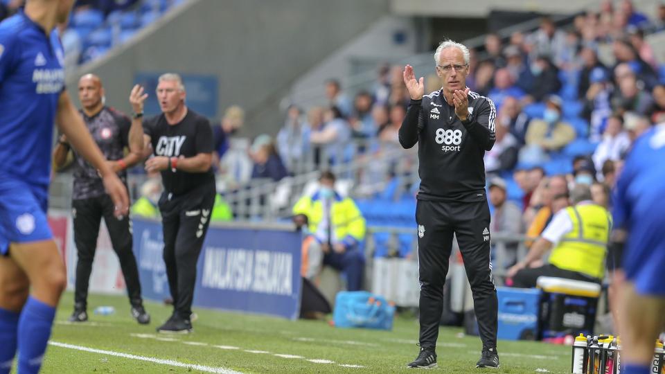Mick McCarthy on the touchline at CCS...