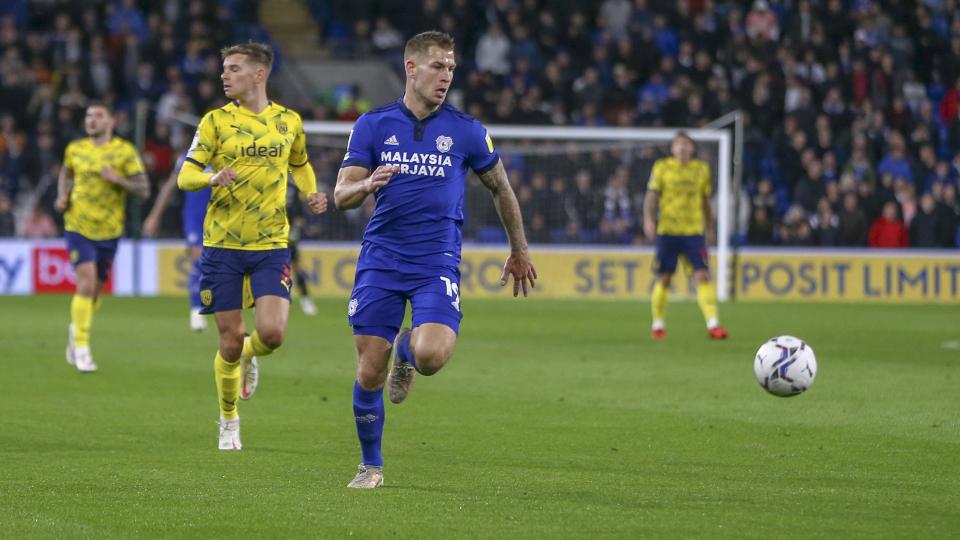 James Collins in action against WBA...