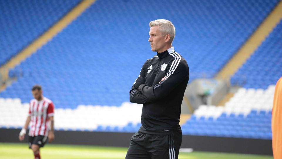 Steve Morison on the touchline at CCS...