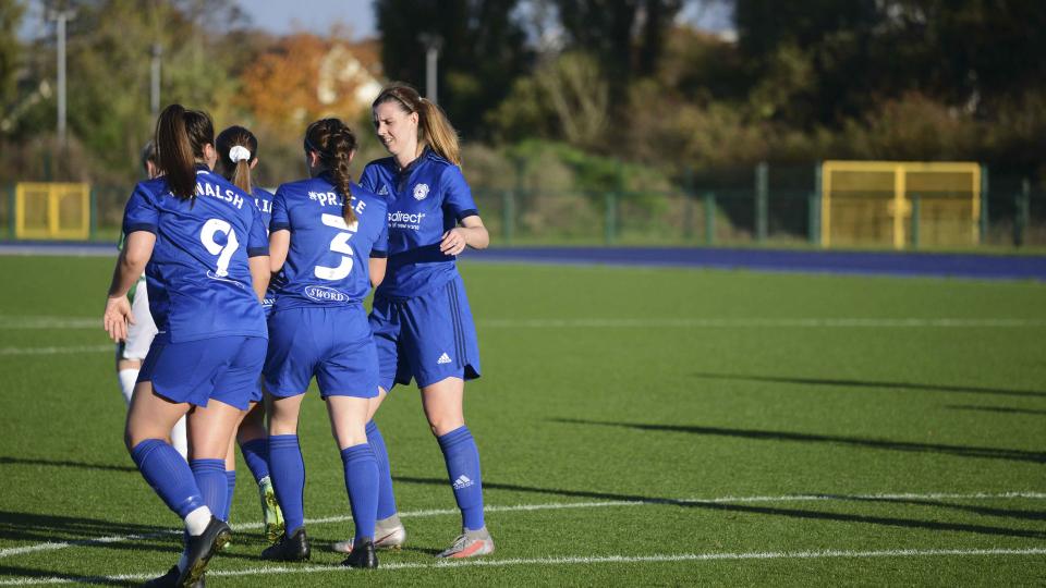 Zoe Atkins celebrates for the Bluebirds...