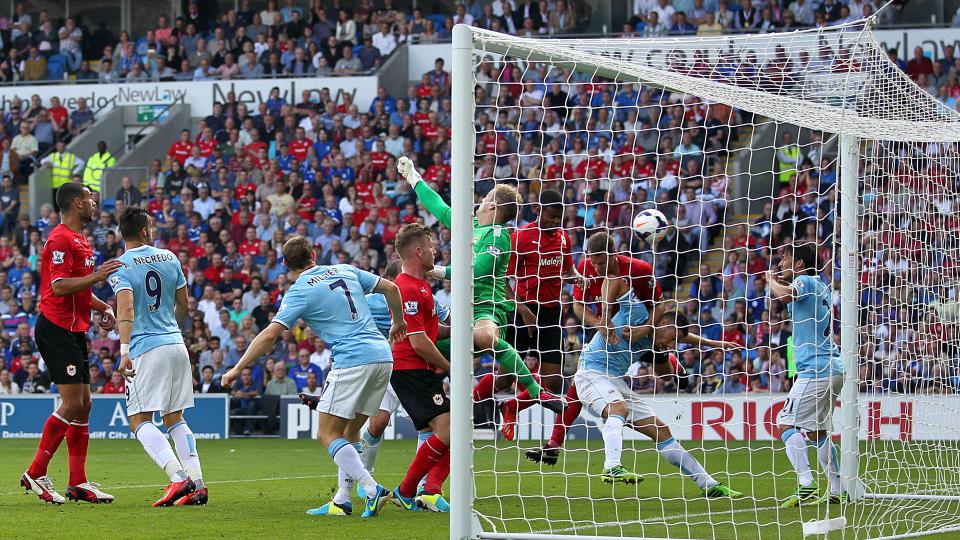 Fraizer Campbell scores against Manchester City...