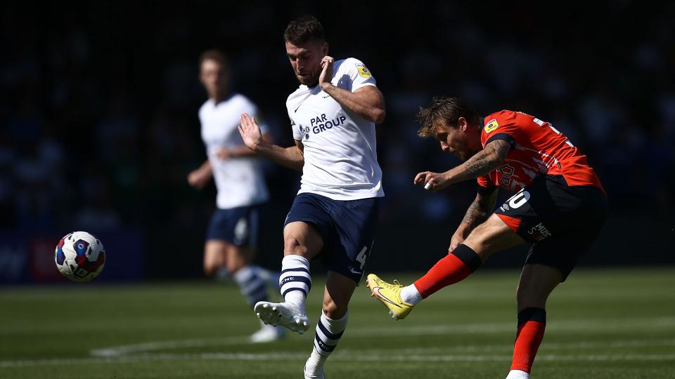 Luke Freeman in action for Luton Town...