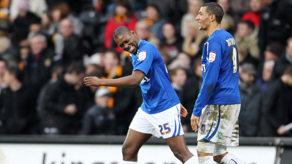 Jay Emmanuel-Thomas & Jay Bothroyd celebrate at Hull City...
