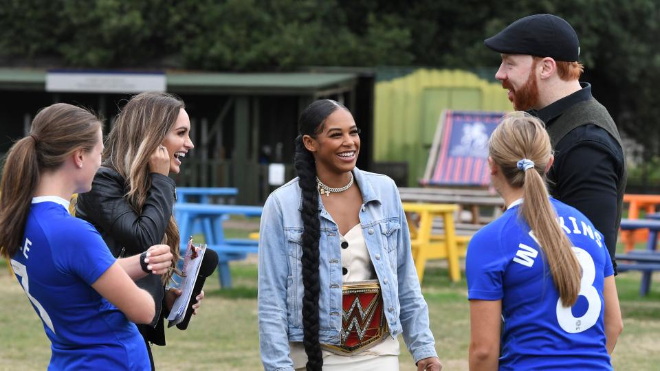 Ali Drew introduces the challenges to Sheamus, Ffion Price, Bianca Belair & Seren Watkins...