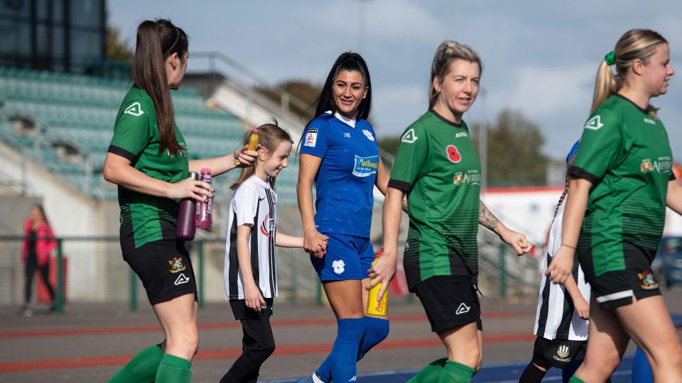 Danielle Broadhurst walks out at Cardiff International Sports Campus...