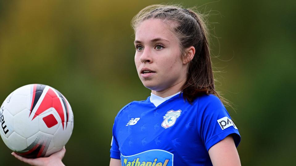 Evie Hughes in action for City, against Cascade...