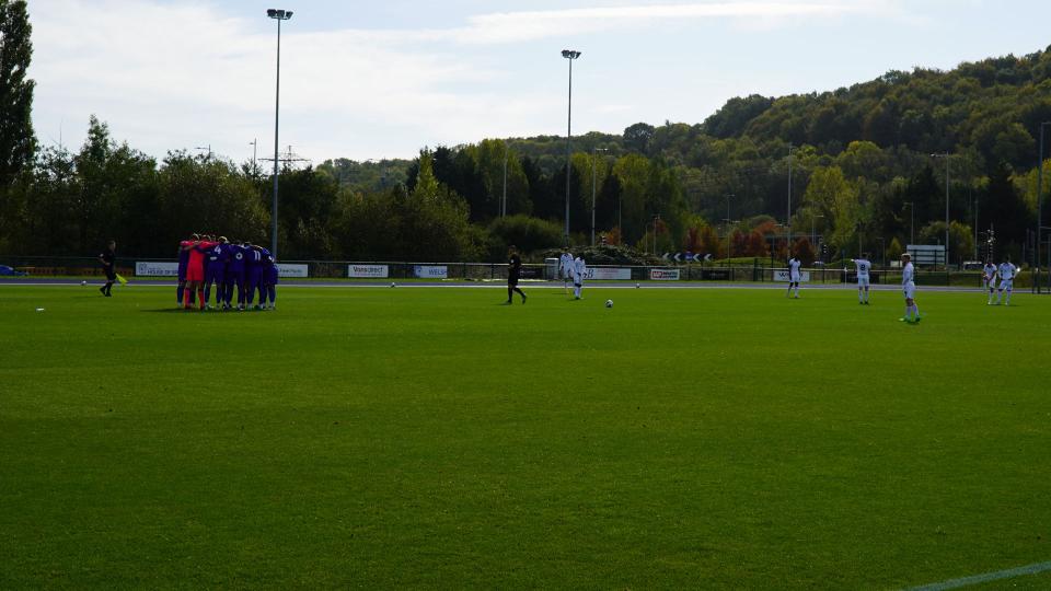 The Bluebirds huddle up before the fixture with Swansea City...