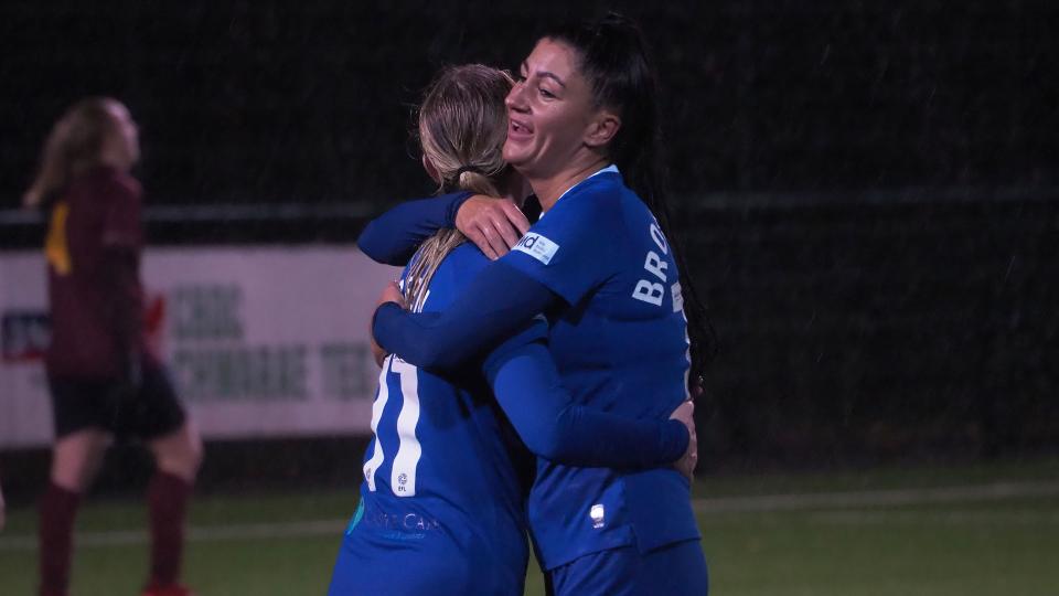 Danielle Broadhurst celebrates with Danielle Green...