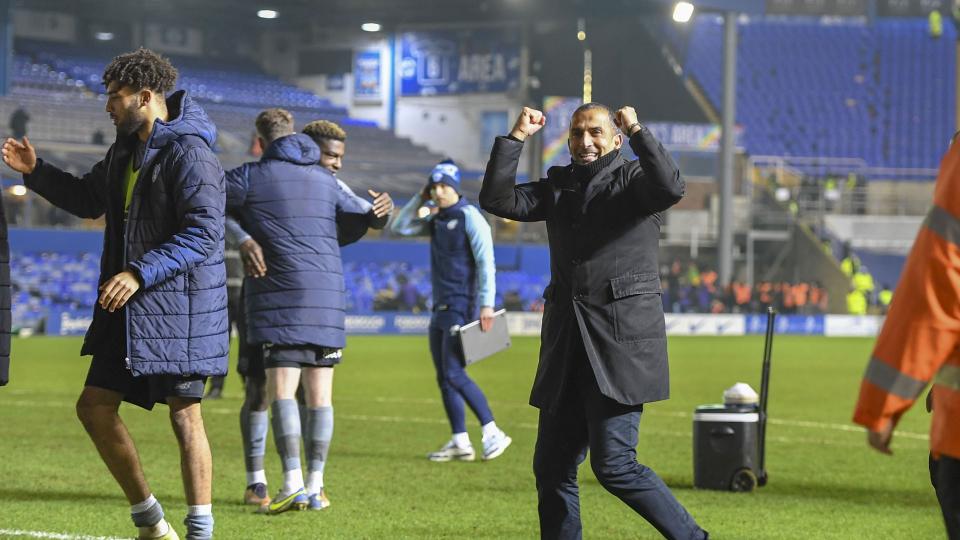 Sabri Lamouchi celebrates at Birmingham City...