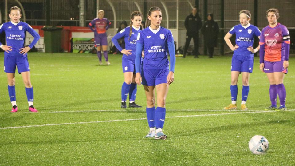 Leah Samuel gets ready to take a spot kick...