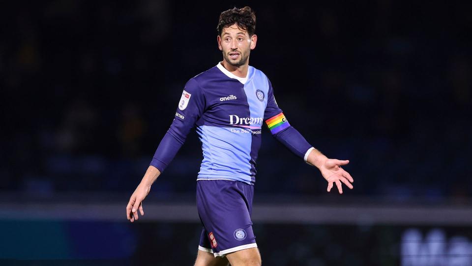 Joe Jacobson in action for Wycombe Wanderers...