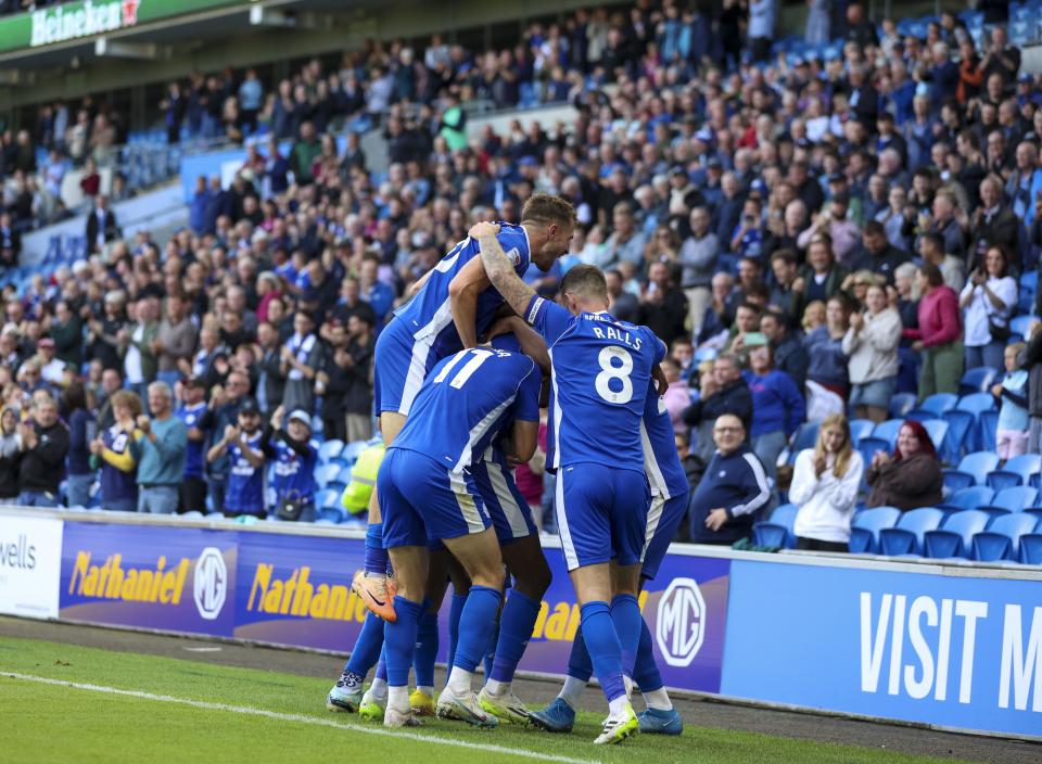 Cardiff City celebrate at CCS.