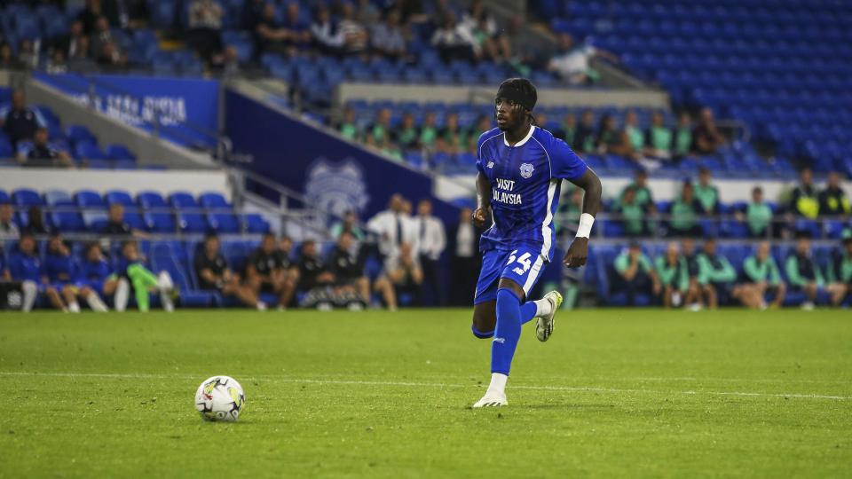 Sheyi Ojo in action against Colchester United...