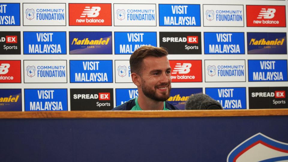 Joe Ralls speaks to the press before Cardiff City vs Leeds United