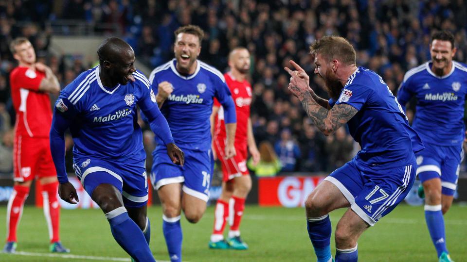 Sol Bamba celebrates against Bristol City...