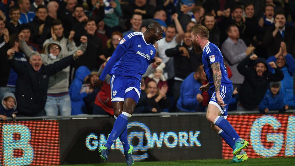 Sol Bamba celebrates against Bristol City...