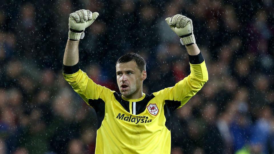 David Marshall celebrates at full-time