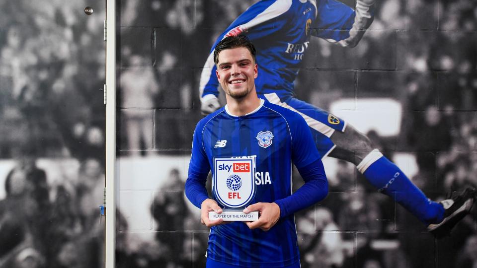 Ollie Tanner with his MOTM award...