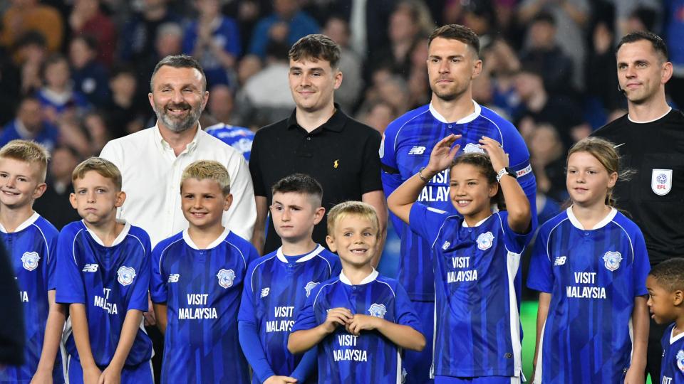 The mascots before the game...