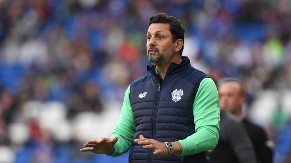 Erol Bulut on the touchline for Cardiff City