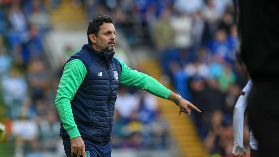 Erol Bulut on the touchline for Cardiff City