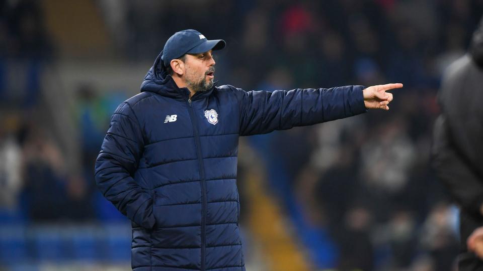 Erol Bulut on the touchline for Cardiff City