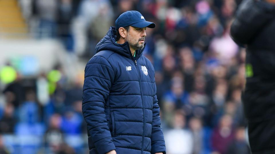 Erol Bulut on the touchline for Cardiff City