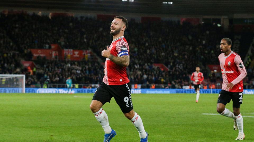Adam Armstrong celebrates scoring for Southampton
