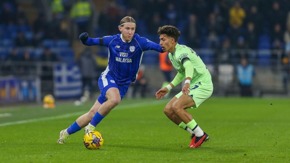 Josh Bowler in action for Cardiff City