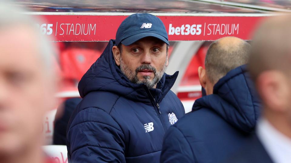 Erol Bulut in the dugout at Stoke City...