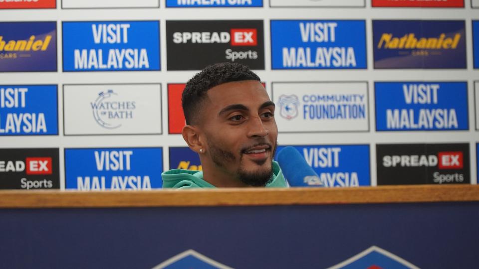 Karlan Grant speaks to the press