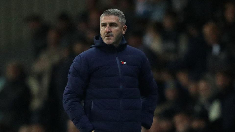 Ryan Lowe on the touchline for Preston North End