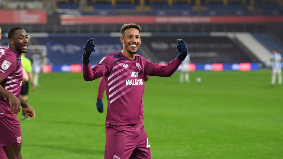 Callum Robinson celebrates scoring for Cardiff City