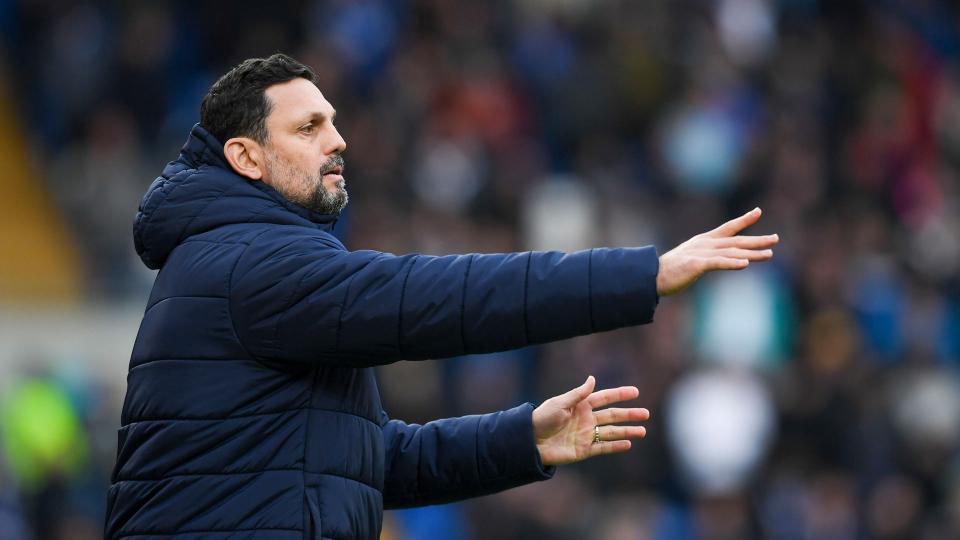 Erol Bulut on the touchline for Cardiff City