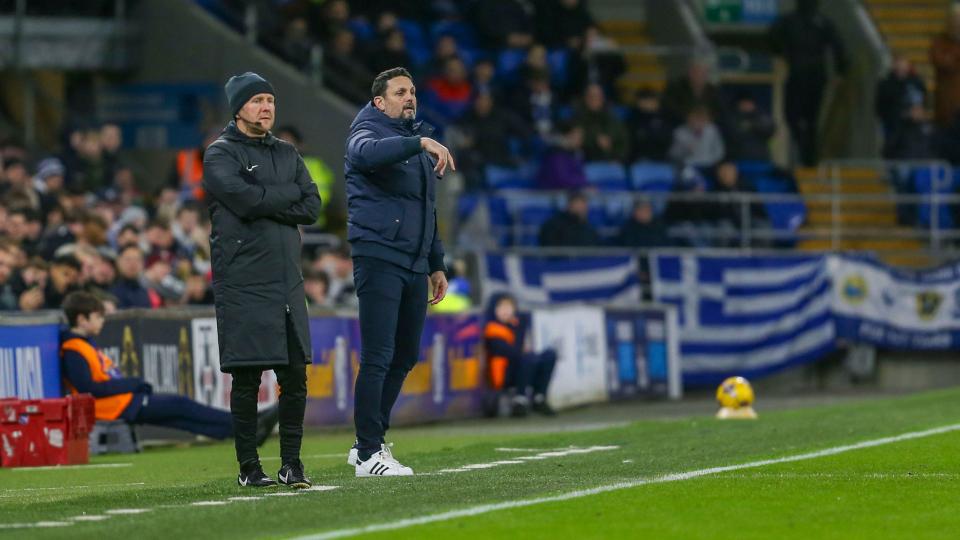 Erol Bulut on the touchline for Cardiff City