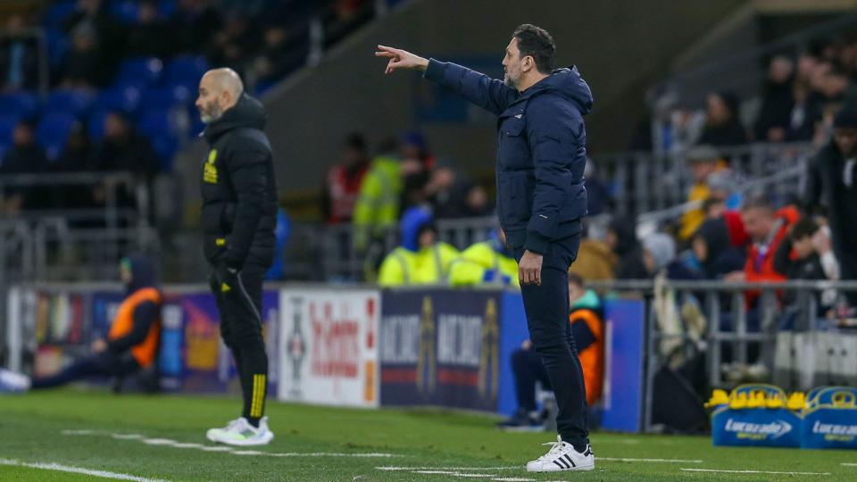Erol Bulut on the touchline for Cardiff City