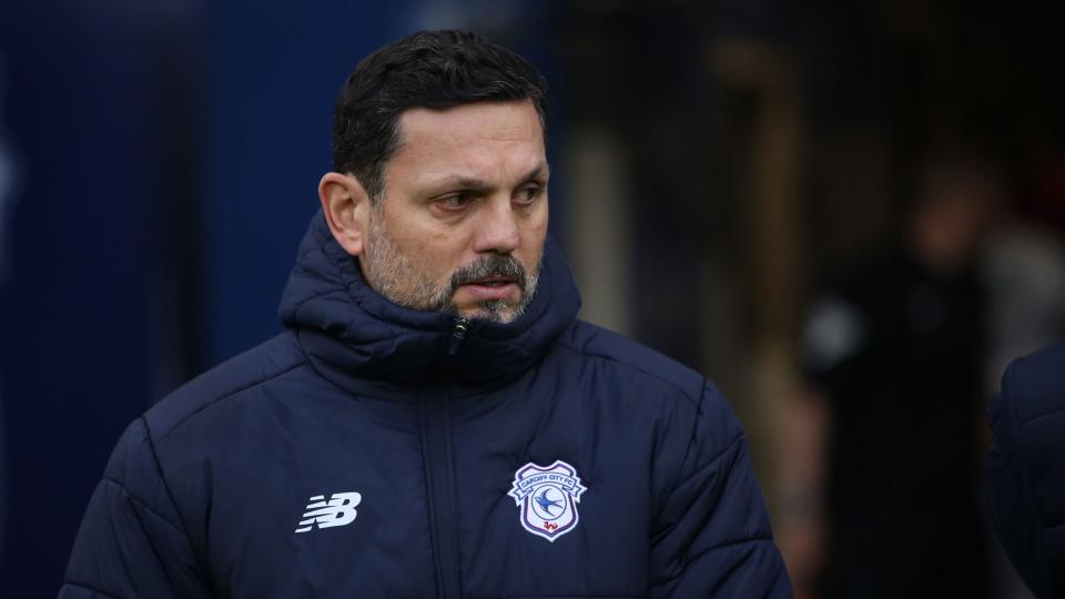 Erol Bulut on the touchline for Cardiff City