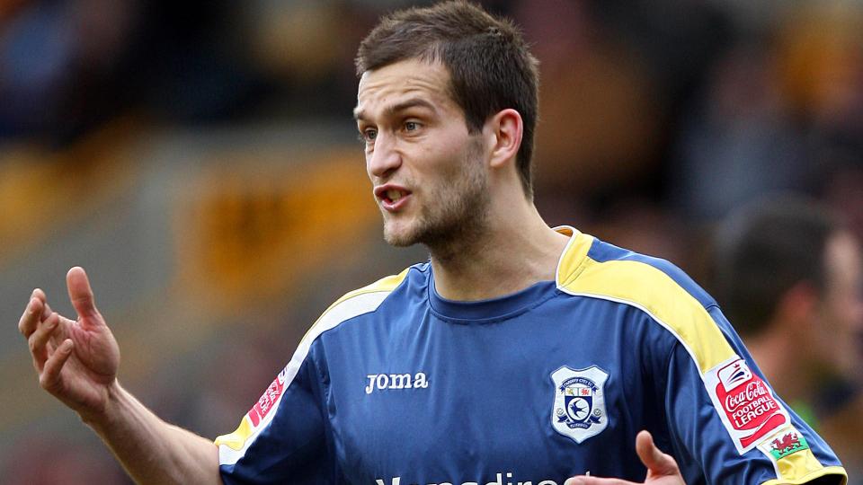 Roger Johnson in action for Cardiff City...