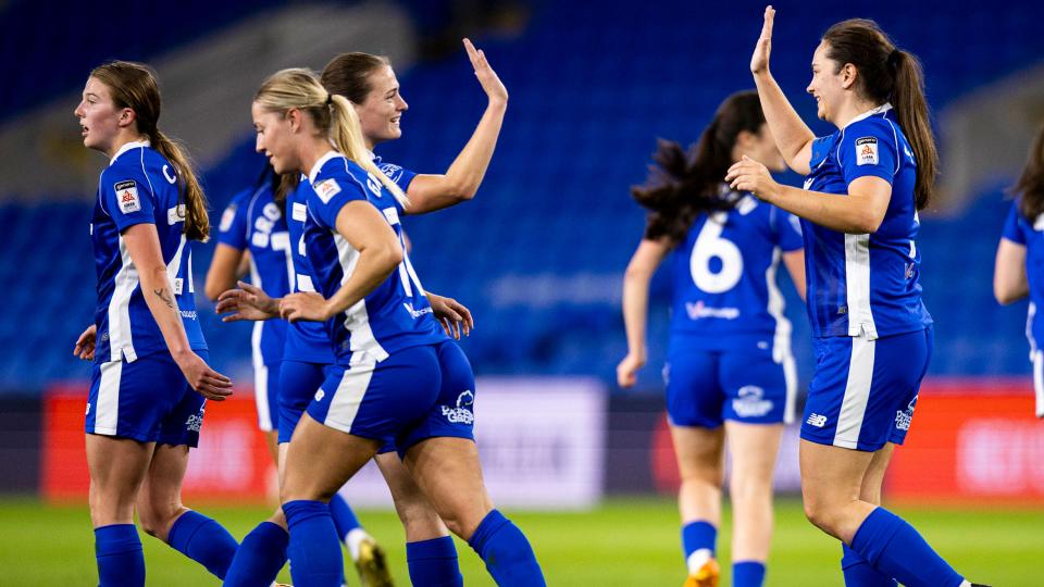 Siobhan Walsh celebrates a Cardiff City goal