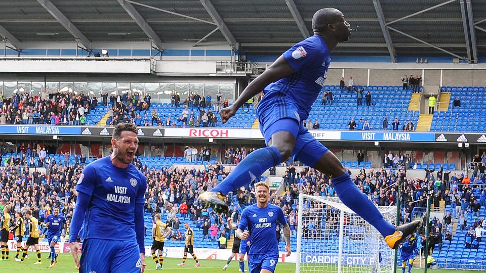 Sol Bamba celebrates City's late equaliser...