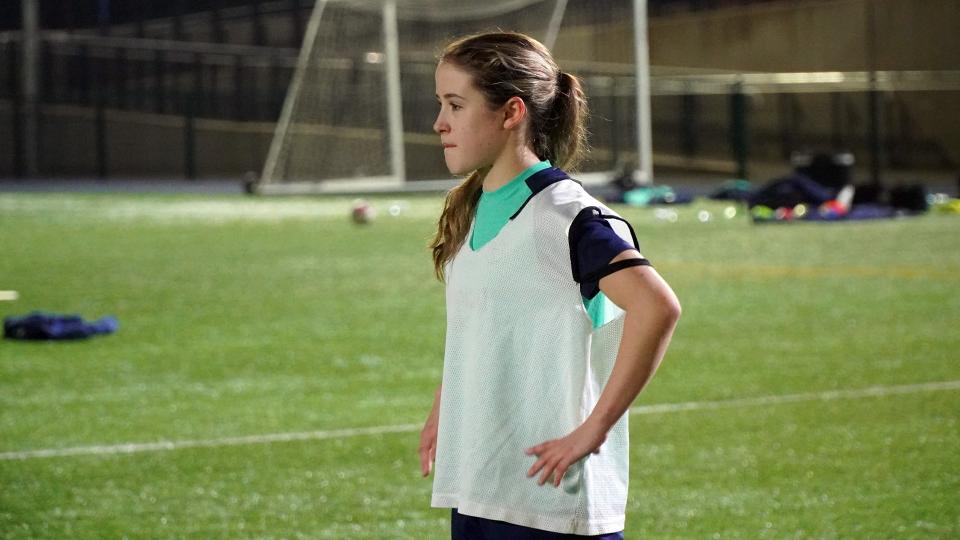 Olivia Basham in training for Cardiff City