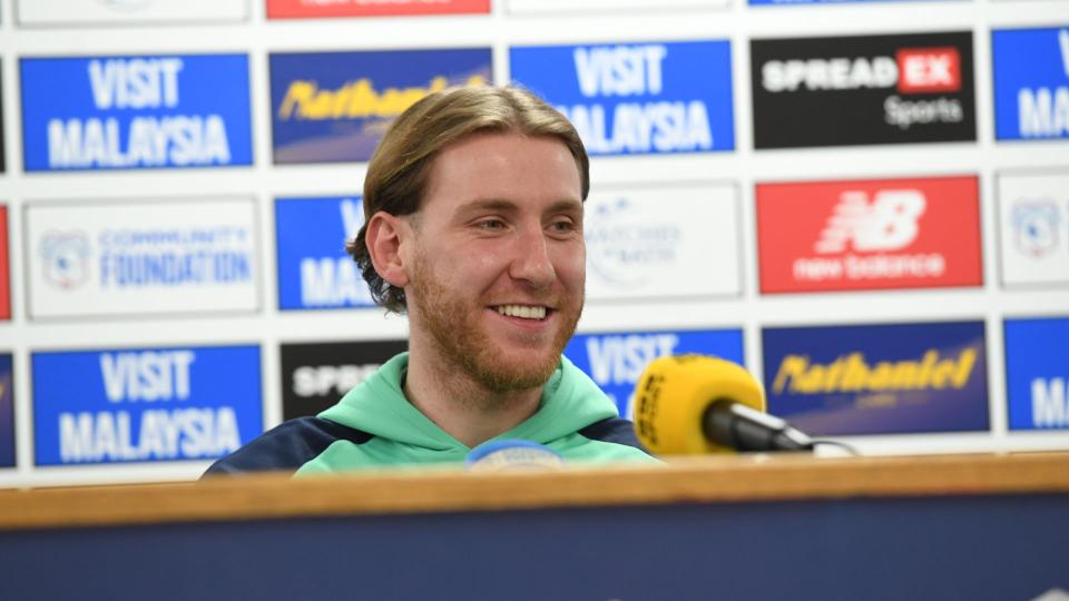 Josh Bowler speaks to the press