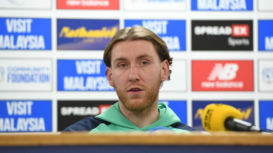 Josh Bowler speaks to the press