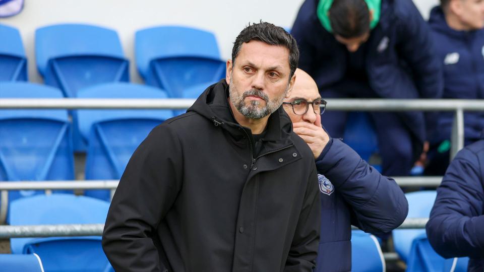 Erol Bulut on the touchline for Cardiff City