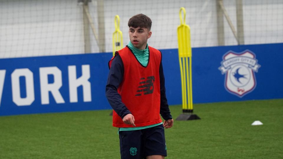 Jake Davies in Cardiff City U18 training