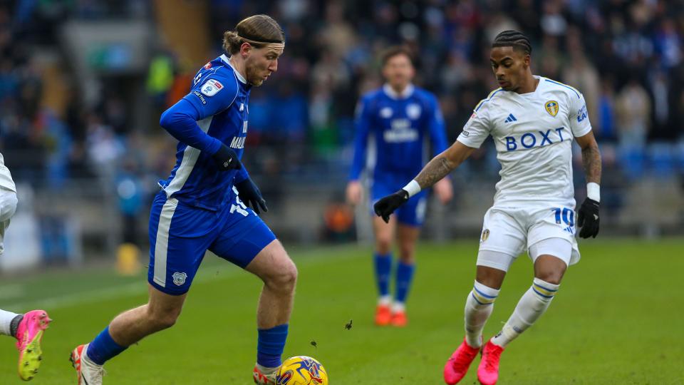 Josh Bowler in action for Cardiff City