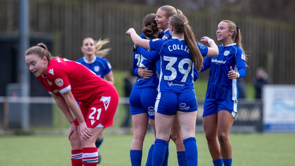 Cardiff City celebrate scoring against Wrexham